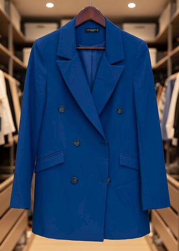Diğer Kadın Lacivert Düğmeli Blazer Ceket
