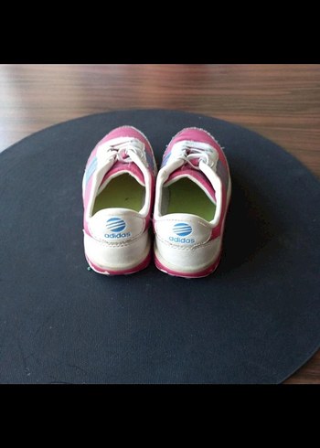 Kız Çocuk Pembe Çizgili Cırtlı Spor Ayakkabı Adidas orjinal - Görsel 3
