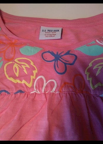 Kız Çocuk Pembe Renkli usp polo tişört - Görsel 2