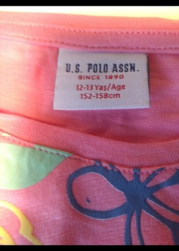 Kız Çocuk Pembe Renkli usp polo tişört - Görsel 3