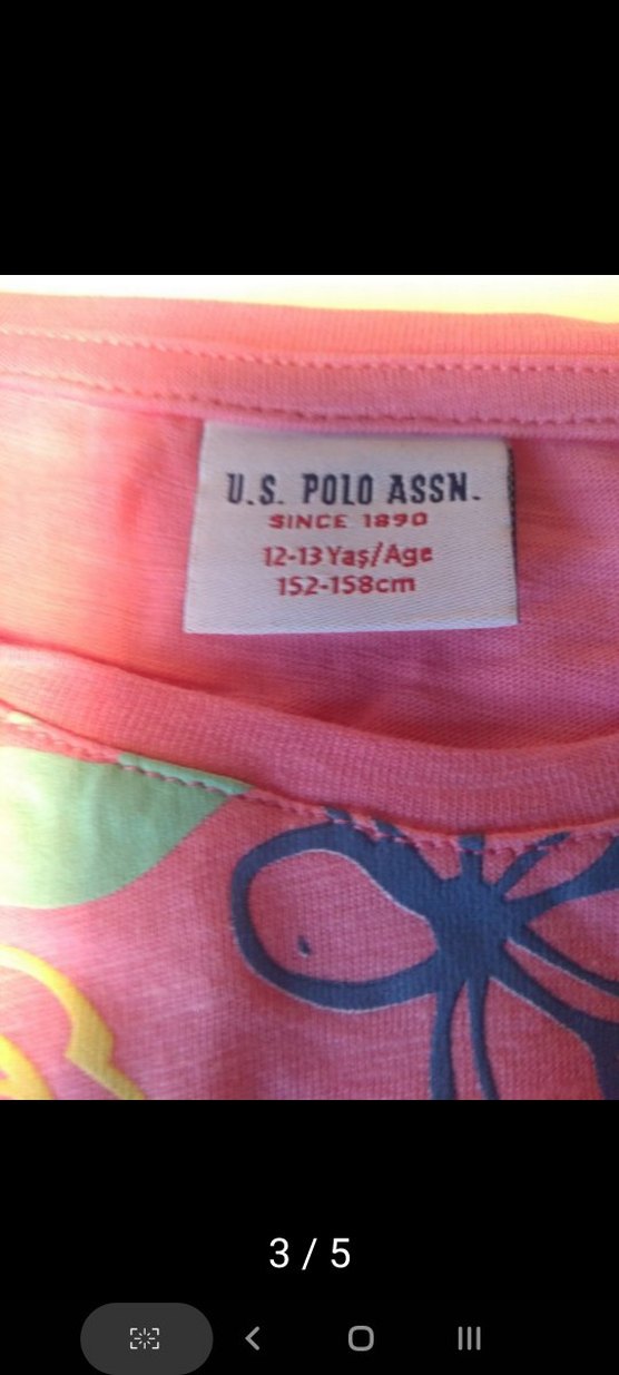 Kız Çocuk Pembe Renkli usp polo tişört - Görsel 3