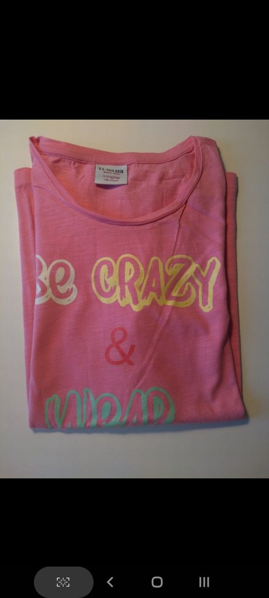 Pembe Baskılı Kız Tişörtü usp polo - Görsel 4