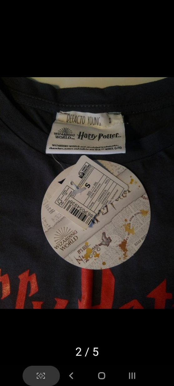 Gri Harry Potter Baskılı Erkek Tişört - Görsel 5