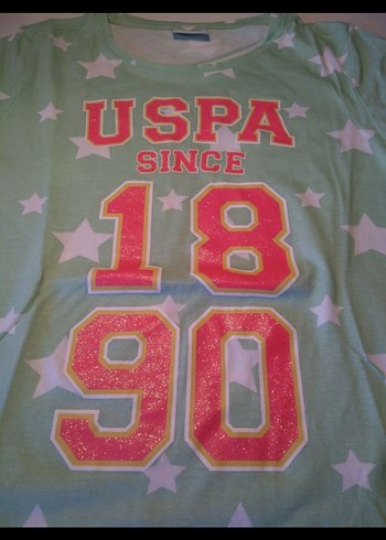 Kız Çocuk Pembe Baskılı Kısa Kollu Tişört usp polo - Görsel 3