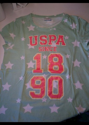 Kız Çocuk Pembe Baskılı Kısa Kollu Tişört usp polo - Görsel 2