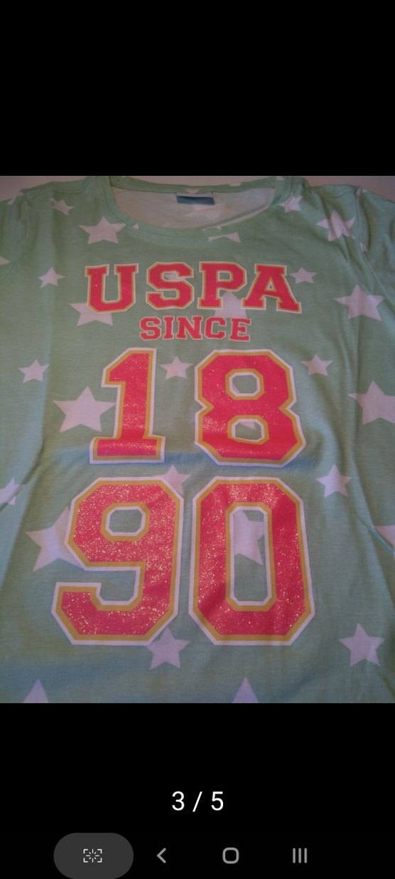 Kız Çocuk Pembe Baskılı Kısa Kollu Tişört usp polo - Görsel 3