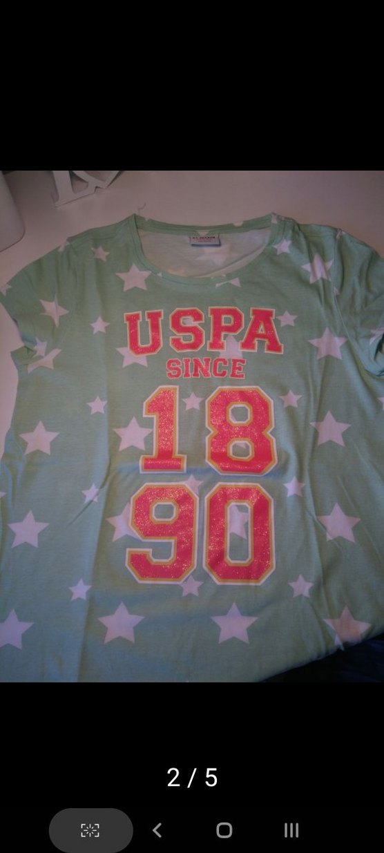 Kız Çocuk Pembe Baskılı Kısa Kollu Tişört usp polo - Görsel 2