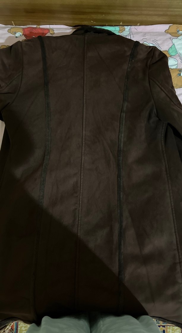 Kahverengi Süet Uzun Kürklü kadınCeket - Görsel 2