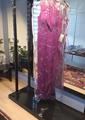 Mor Drapeli Uzun Abiye Tulum - Görsel 8