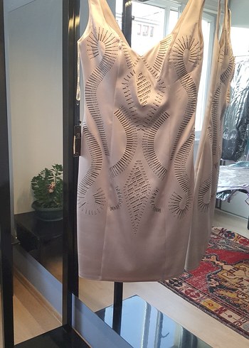 Rengin Vizon Nakışlı Midi Abiye Elbise - Görsel 4