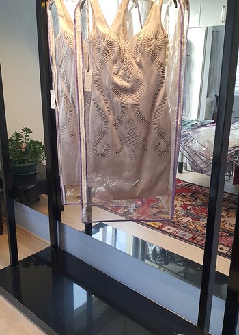 Rengin Vizon Nakışlı Midi Abiye Elbise - Görsel 3