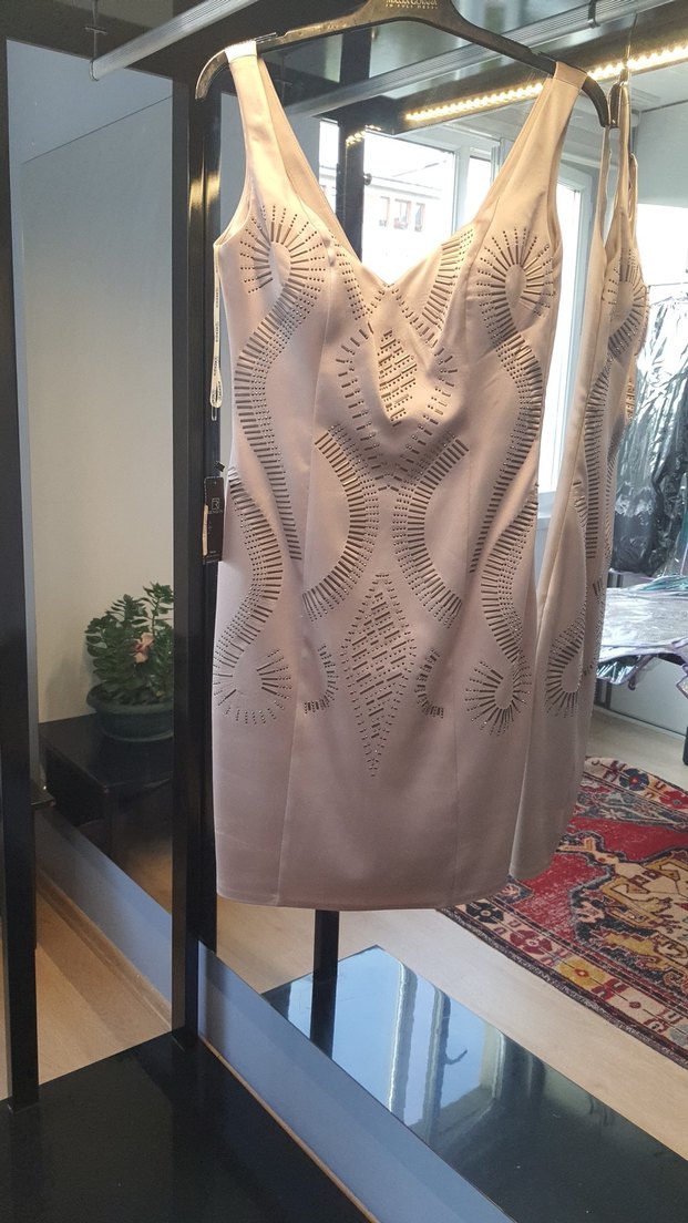 Rengin Vizon Nakışlı Midi Abiye Elbise - Görsel 4