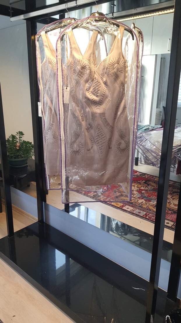 Rengin Vizon Nakışlı Midi Abiye Elbise - Görsel 3