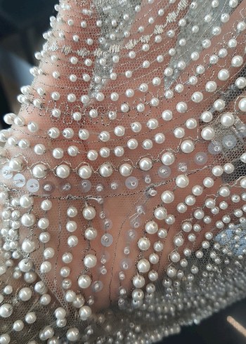 Boncuk İşlemeli Gri Mini Abiye Elbise - Görsel 6