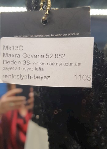 Maxra Govana Siyah Beyaz Straplez Mini Abiye - Görsel 5