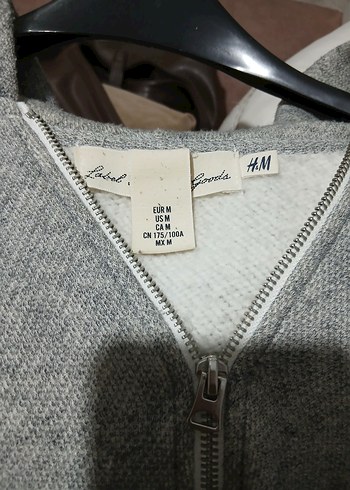 m Beden gri Renk Gri Fermuarlı Erkek KAPÜŞONLU HIRKA H&M M BEDEN