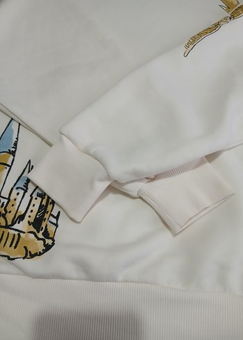 Kadın Mavi marka S beden krem Kapüşonlu Baskılı Sweatshirt - Görsel 5