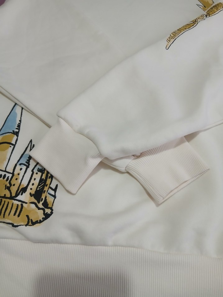 Kadın Mavi marka S beden krem Kapüşonlu Baskılı Sweatshirt - Görsel 5