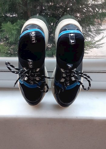 siyah  Bağcıklı Kadın Spor Ayakkabı - Görsel 2