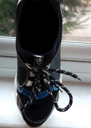 siyah  Bağcıklı Kadın Spor Ayakkabı - Görsel 4