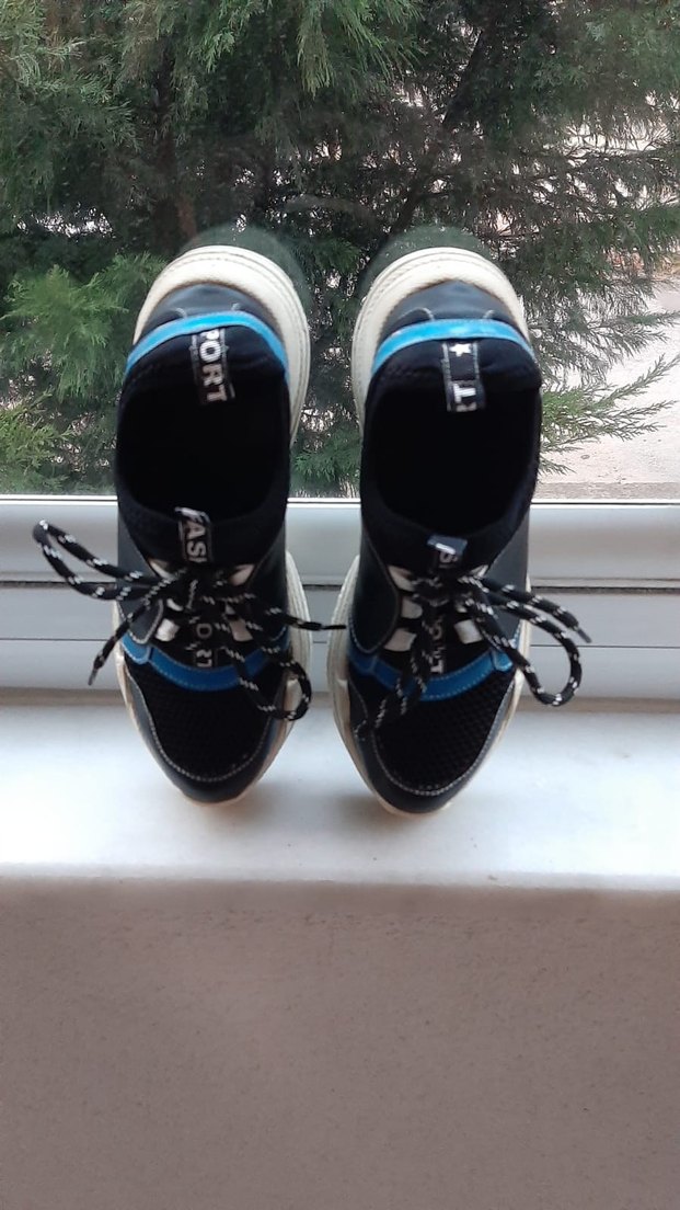 siyah  Bağcıklı Kadın Spor Ayakkabı - Görsel 2