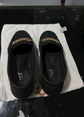 Zincir Detaylı Siyah Kadın Günlük Babet - Görsel 3