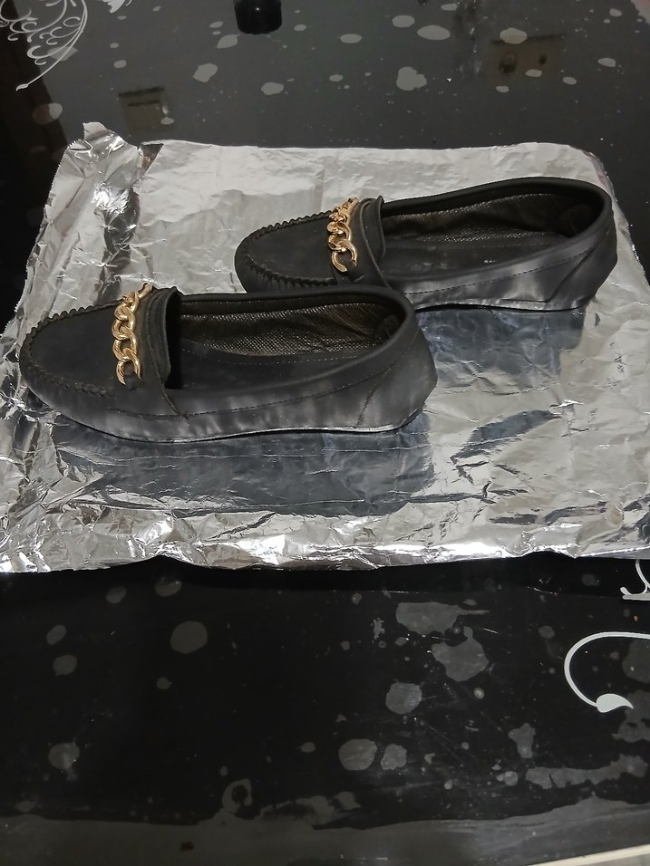 Zincir Detaylı Siyah Kadın Günlük Babet - Görsel 4