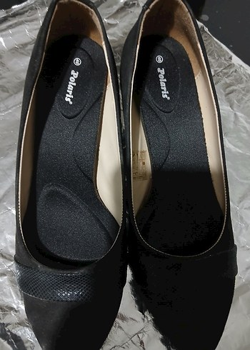 Siyah Kadın topuklu polaris marka ayakkabı - Görsel 2