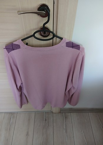 Pembe Uzun Kollu Bayan Triko Kazak - Görsel 2