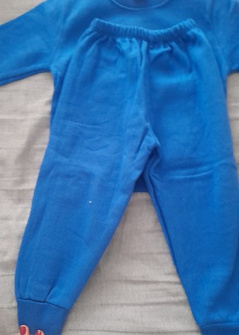 Mavi Dinozor Desenli  Bebek Eşofman Takımı - Görsel 3