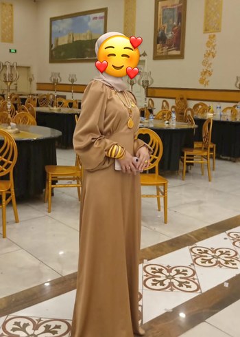 Kadın Camel Uzun Drapeli Elbise - Görsel 2