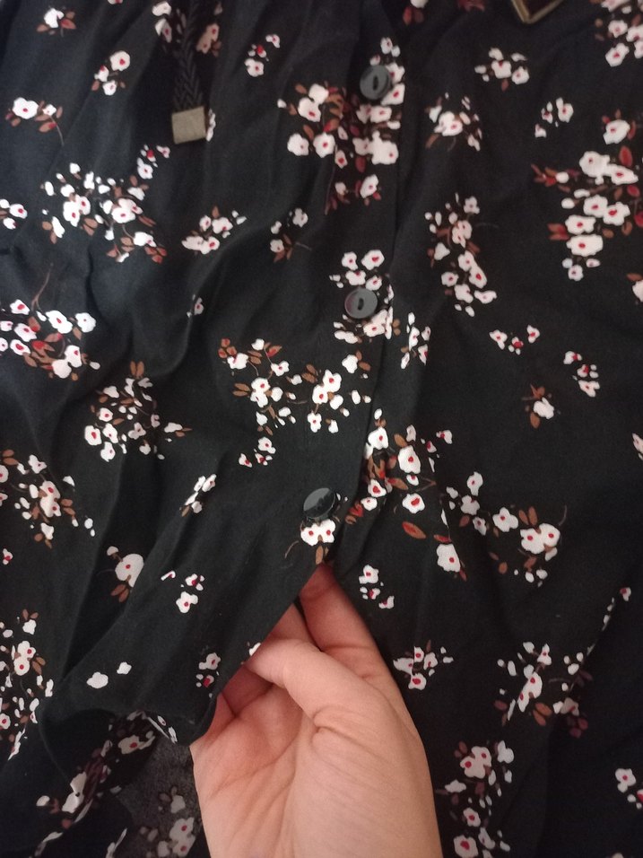 Siyah Desenli Bohem Midi Boy Etek - Görsel 2