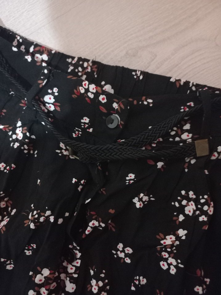 Siyah Desenli Bohem Midi Boy Etek - Görsel 3