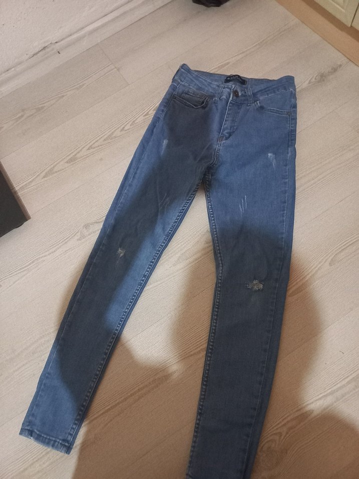 Kadın Mavi Denim Skinny Jean - Görsel 2