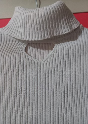 Beyaz Balıkçı Yaka Triko Kadın Kazak - Görsel 2