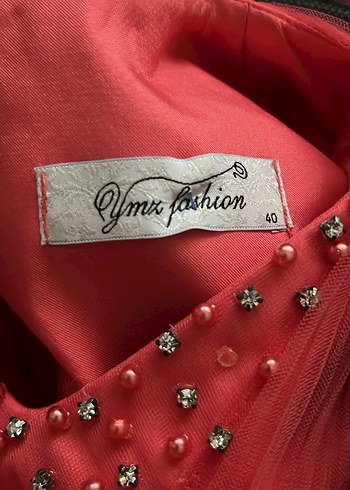 Klasik Kırmızı Uzun Kollu İşlemeli Abiye Elbise - Görsel 4