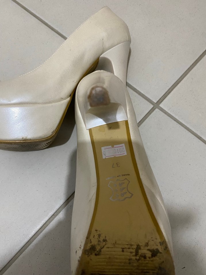 Beyaz Platform Topuklu Kadın Stiletto - Görsel 3