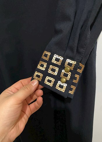 Lacivert Uzun Kadın Elbise - Görsel 5