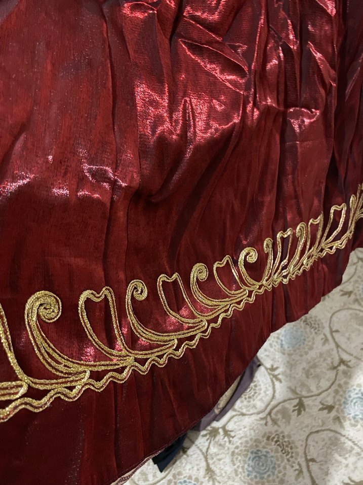 Bordo İşlemeli Uzun Kadın Bindallı - Görsel 5