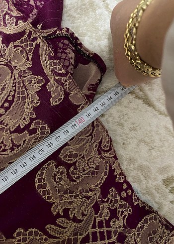 Bordo Uzun Kollu Vintage Kadın Elbise - Görsel 7