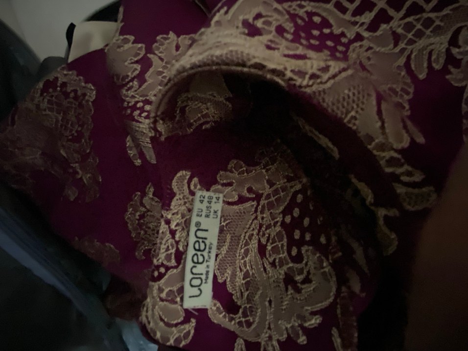 Bordo Uzun Kollu Vintage Kadın Elbise - Görsel 5