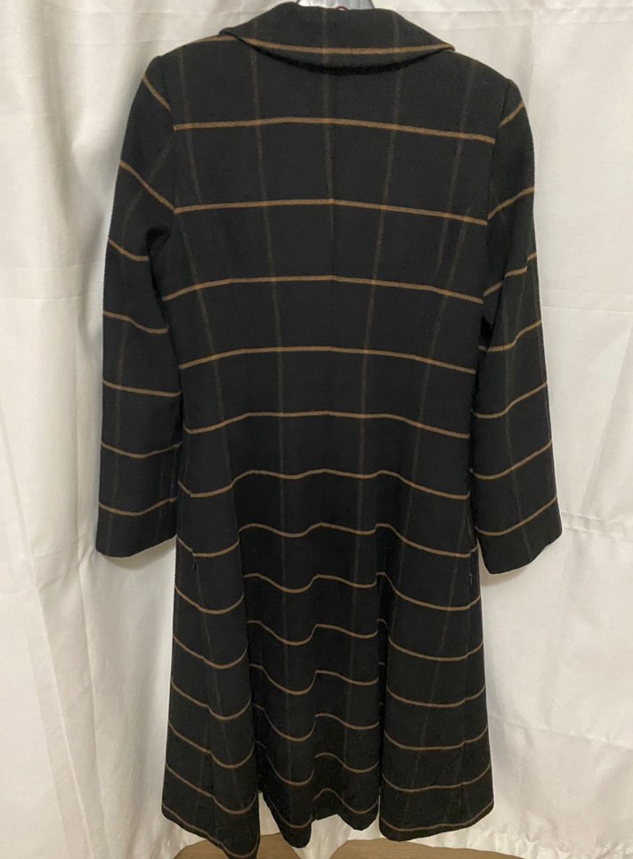 Kahverengi Ekoseli Uzun Kadın Kaban - Görsel 2