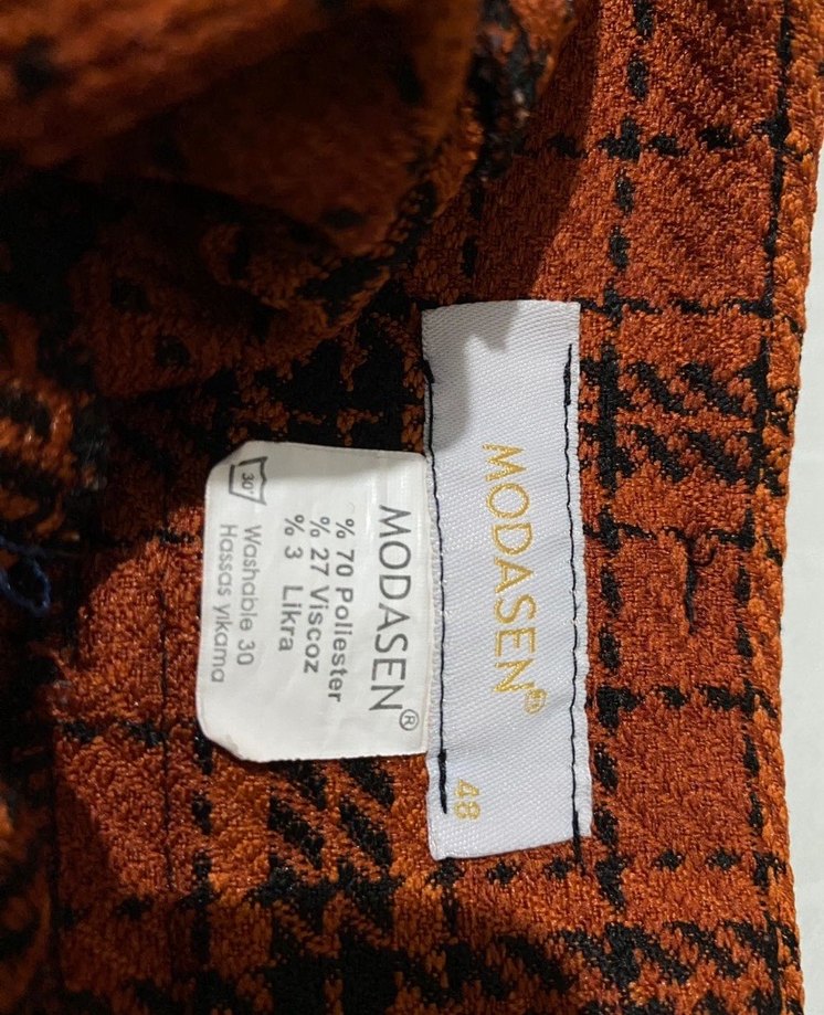 Tokalı kiremit Kumaş Pantolon - Görsel 4