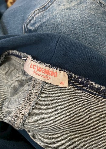 46 Beden Cepli ve Beli Destekli Hamile Kot Pantolon