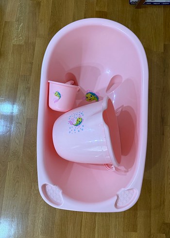 Diğer Pembe Denizatı Desenli Çocuk Küveti ve Seti
