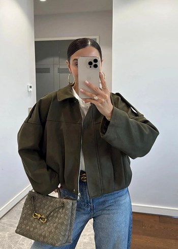 Zara süet görünümlü bomber ceket