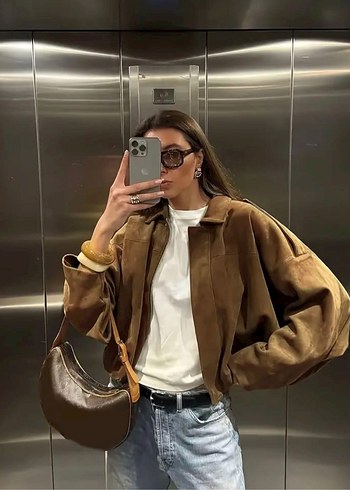 Zara süet görünümlü bomber ceket