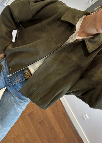 süet görünümlü bomber ceket