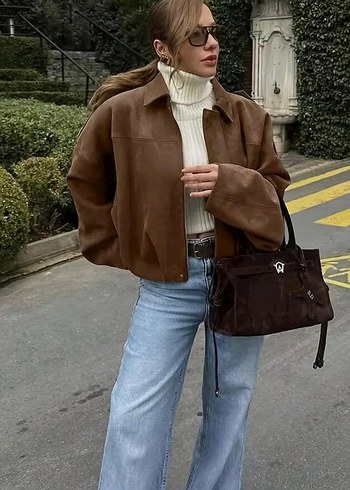 Zara süet görünümlü bomber ceket
