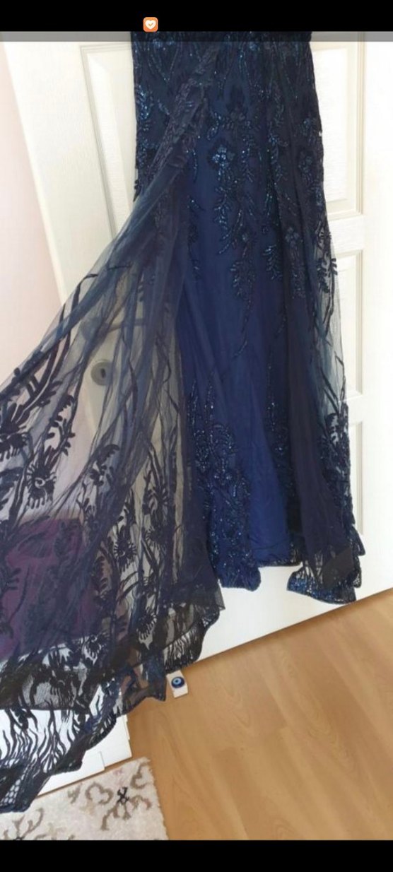 Lacivert abiye elbise - Görsel 3